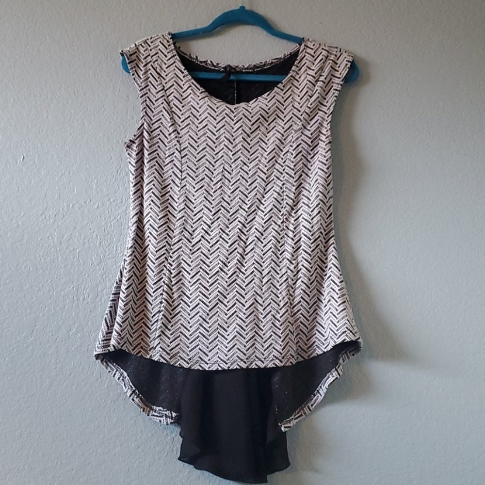Black and white blouse